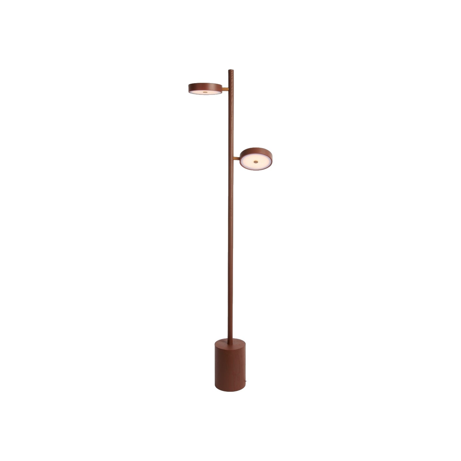 Lampadaire Okinawa frêne 2 abat-jours brun