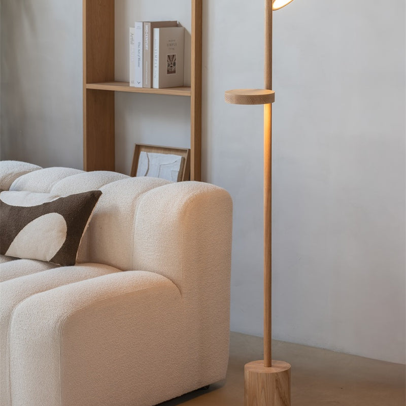 Dimensions Lampadaire Okinawa frêne 2 abat-jours naturel