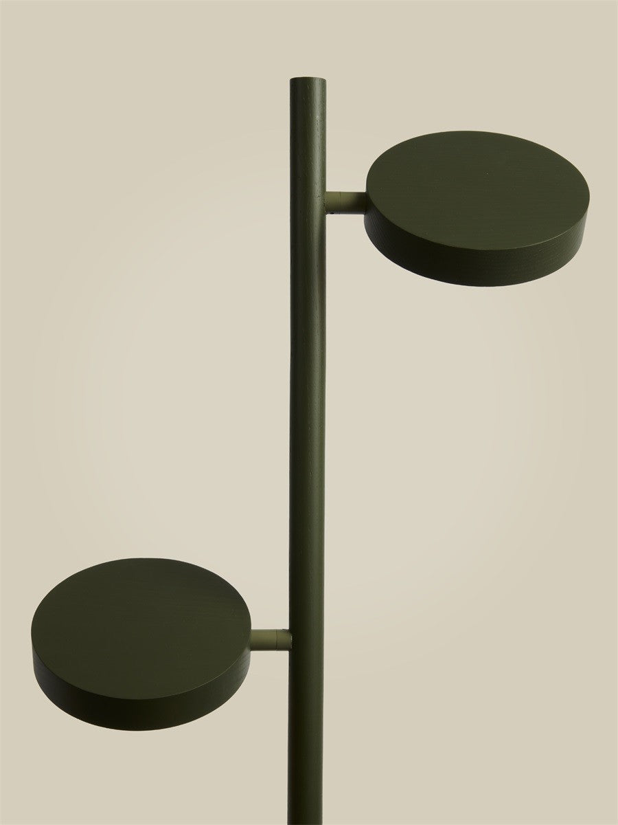 Lampadaire Okinawa frêne 2 abat-jours vert, vue 5