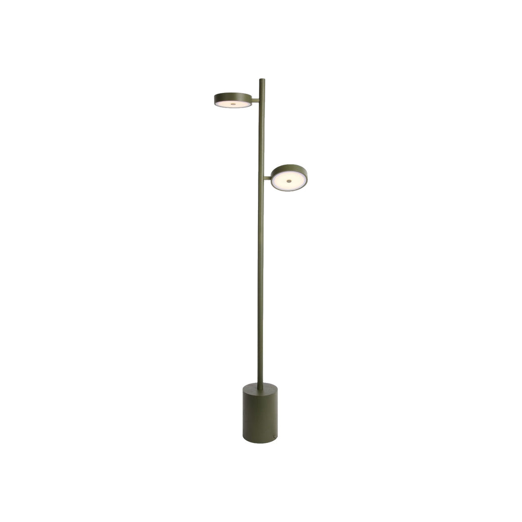 Lampadaire Okinawa frêne 2 abat-jours vert