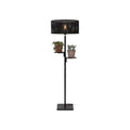 Lampadaire tablette Java bambou noir 50 cm E27