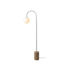 Lampadaire Tivoli travertin et verre blanc 160 cm E14