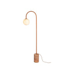 Lampadaire Tivoli travertin et verre terracotta 160 cm E14