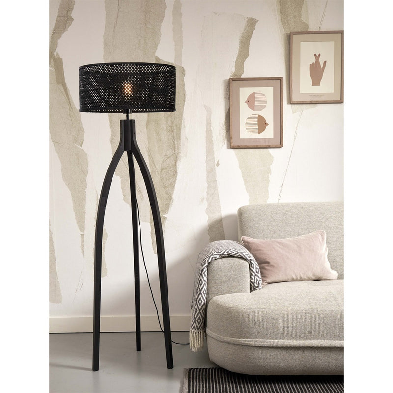 Dimensions Dreibein-Stehleuchte Java, schwarz Bambus, 50 cm E27