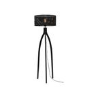 Lampadaire trépied Java bambou noir 50 cm E27
