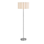 Lampadaire Wattom abat jour tissu plissé écru pied chromé vue de face