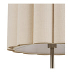 Lampadaire Wattom abat jour tissu plissé écru pied chromé vue de détail