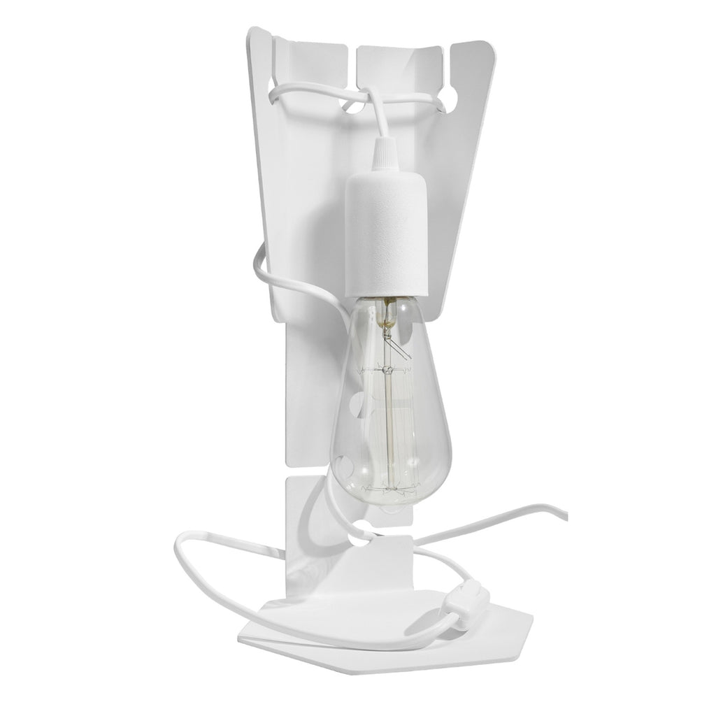 Lampe à poser Arby en acier blanc E27 ampoule apparente