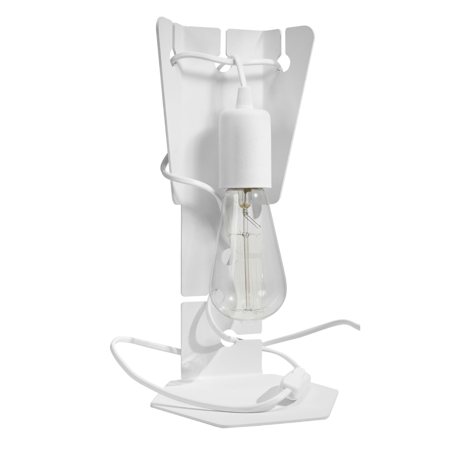 Lampe à poser Arby en acier blanc E27 ampoule apparente
