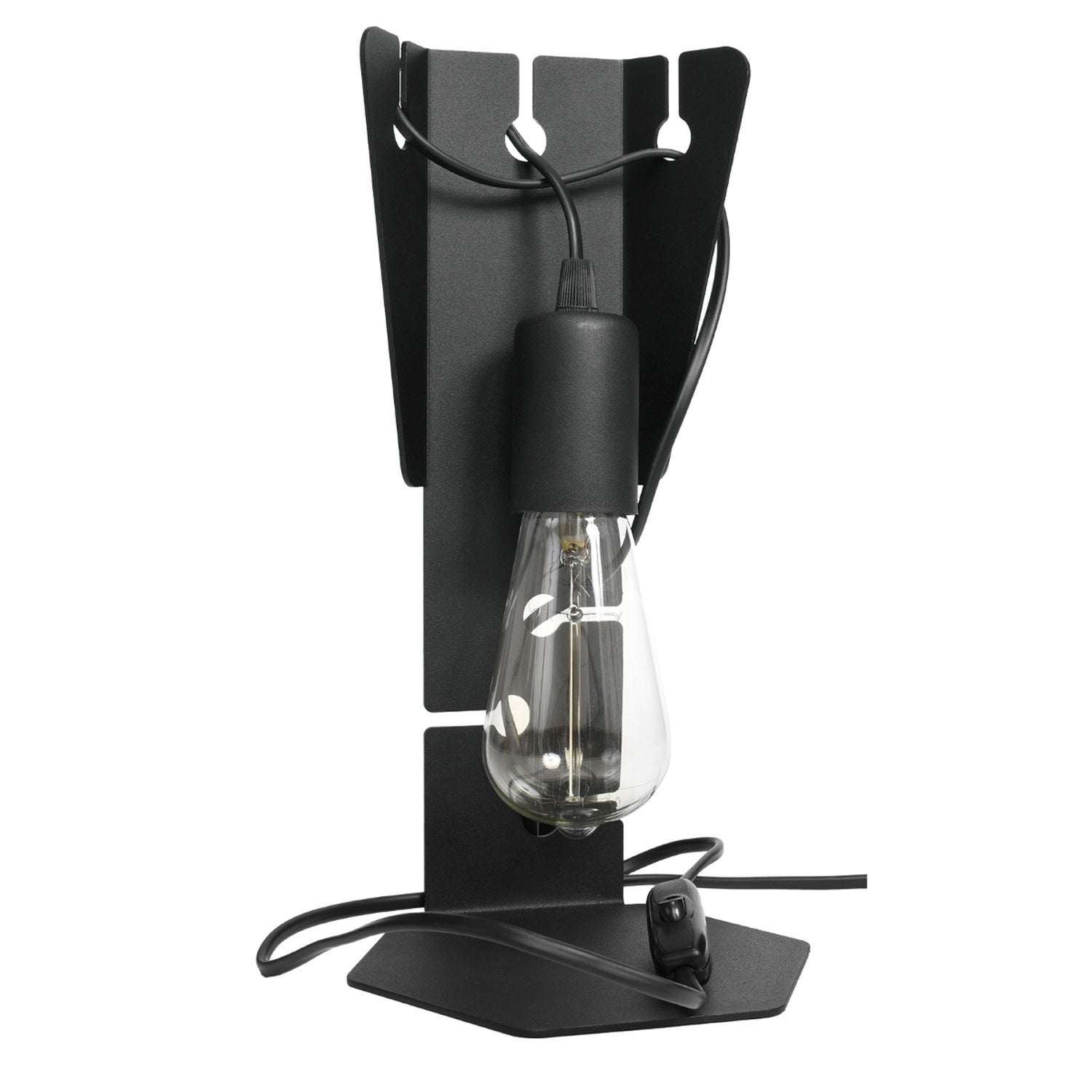 Lampe à poser Arby en acier noir E27 ampoule apparente