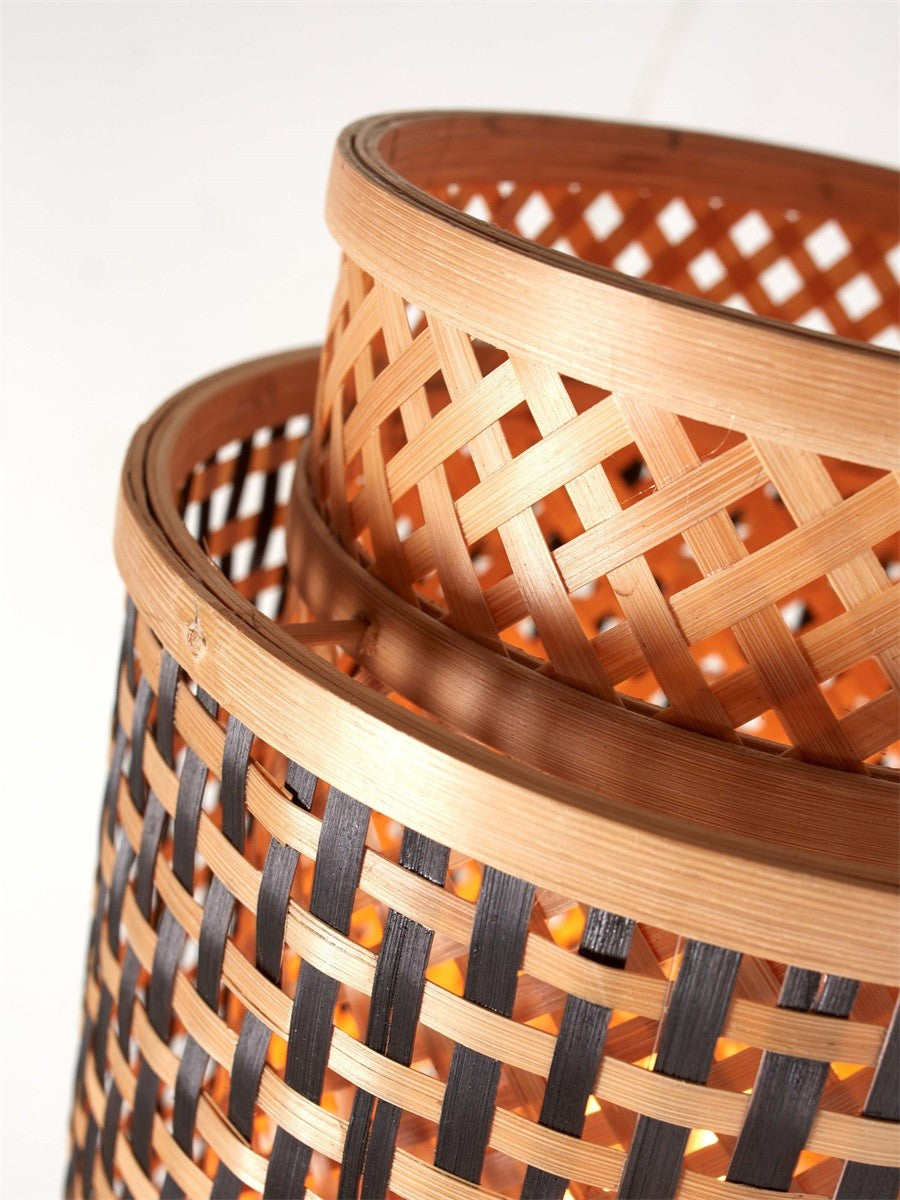 Lampe a poser Bhutan bambou naturel ronde 25 cm E27, vue 4