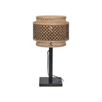 Lampe a poser Bhutan bambou noir 25 cm E27