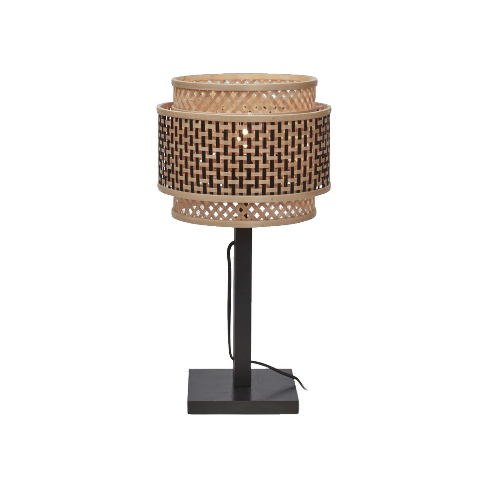 Lampe a poser Bhutan bambou noir 25 cm E27