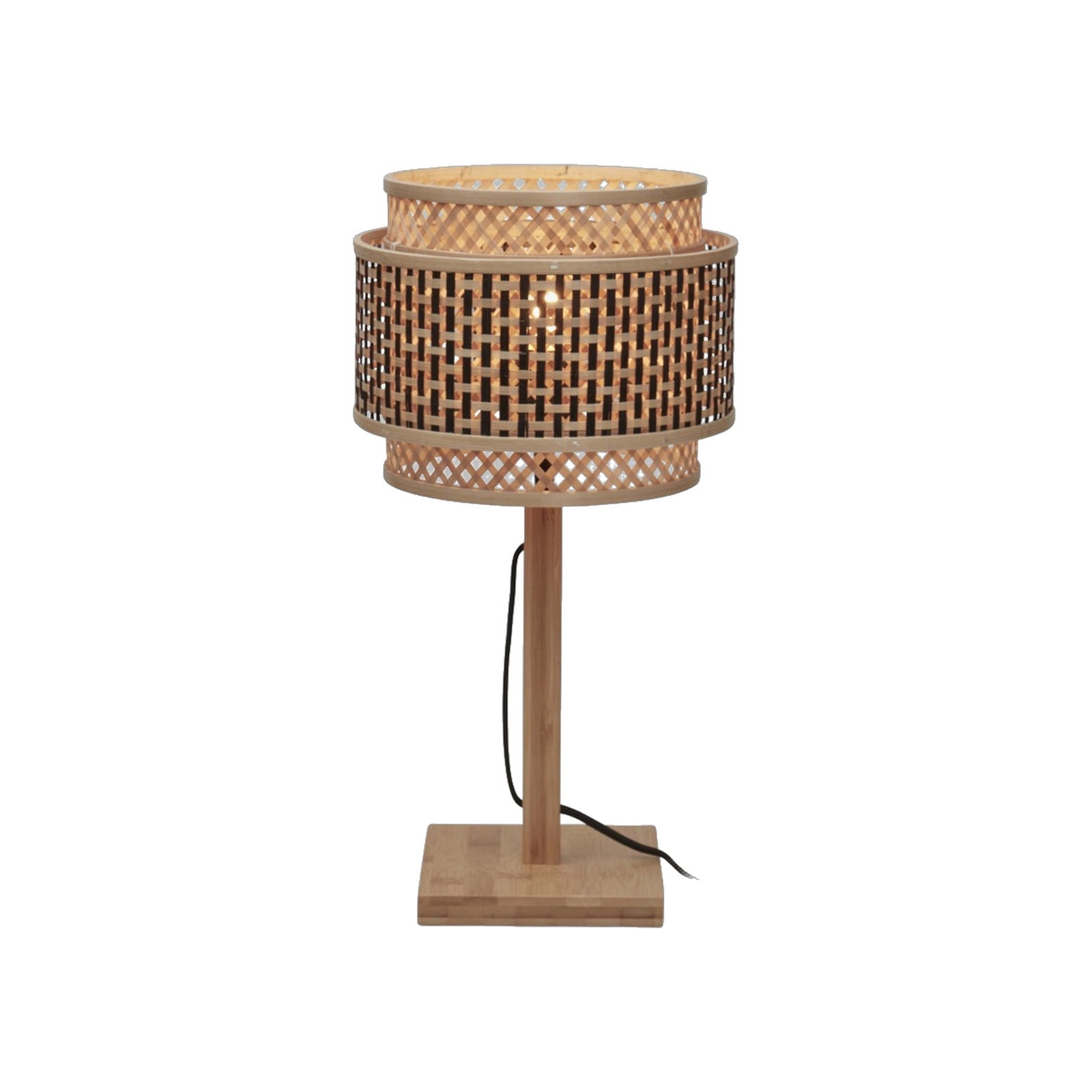 Lampe a poser Bhutan bambou naturel 25 cm E27