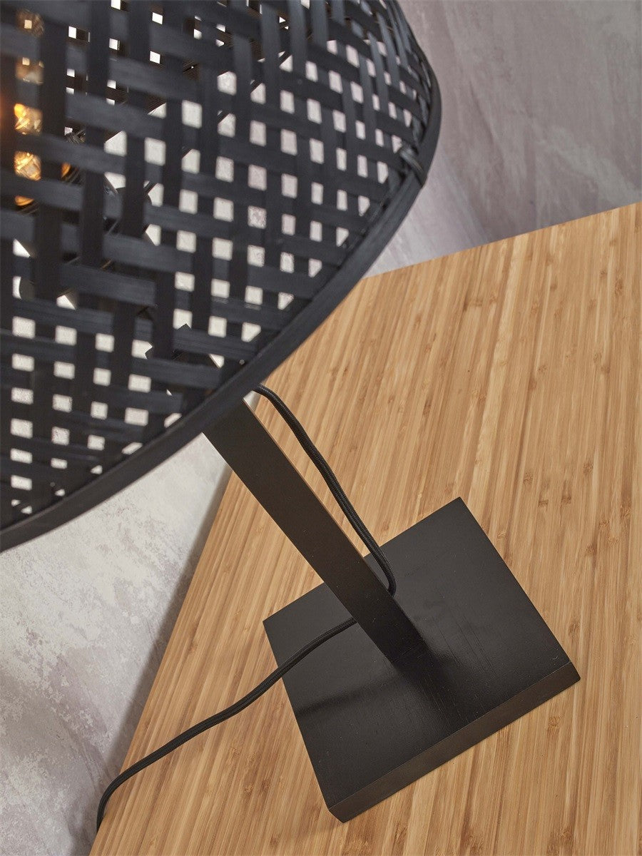 Lampe a poser Bhutan bambou noir ronde 25 cm E27, vue 7