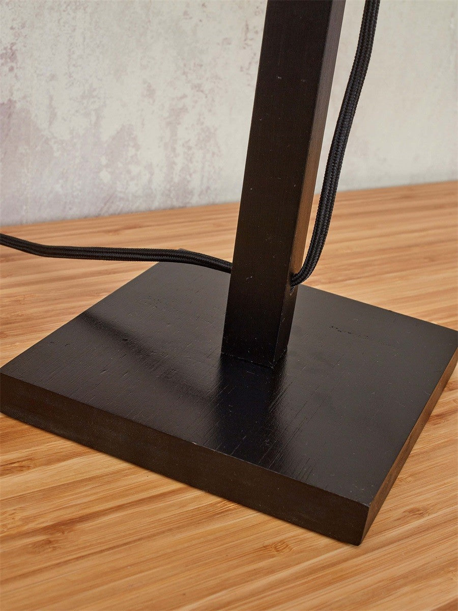 Lampe a poser Bhutan bambou noir ronde 25 cm E27, vue 8