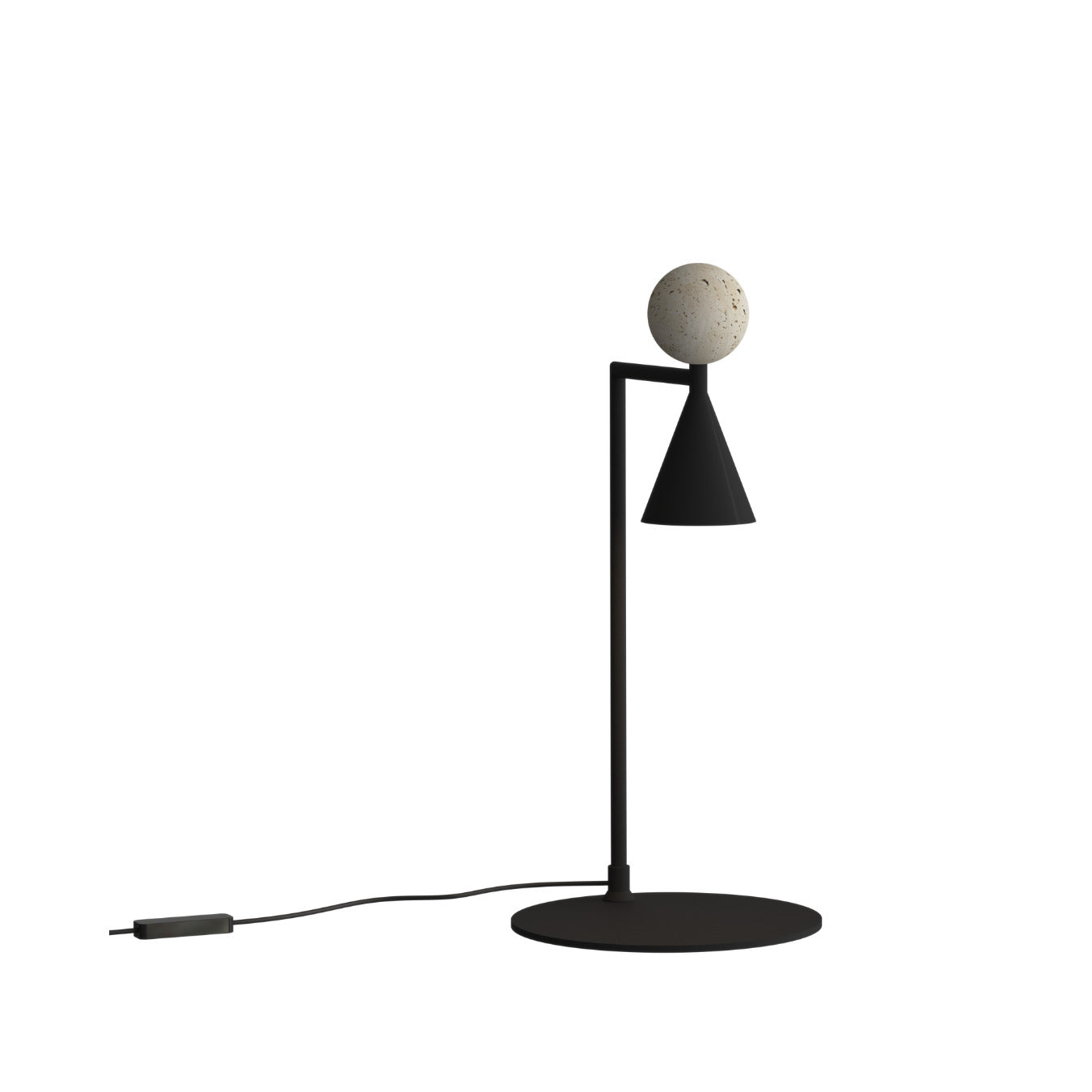 Lampe à poser Bingo travertin noire