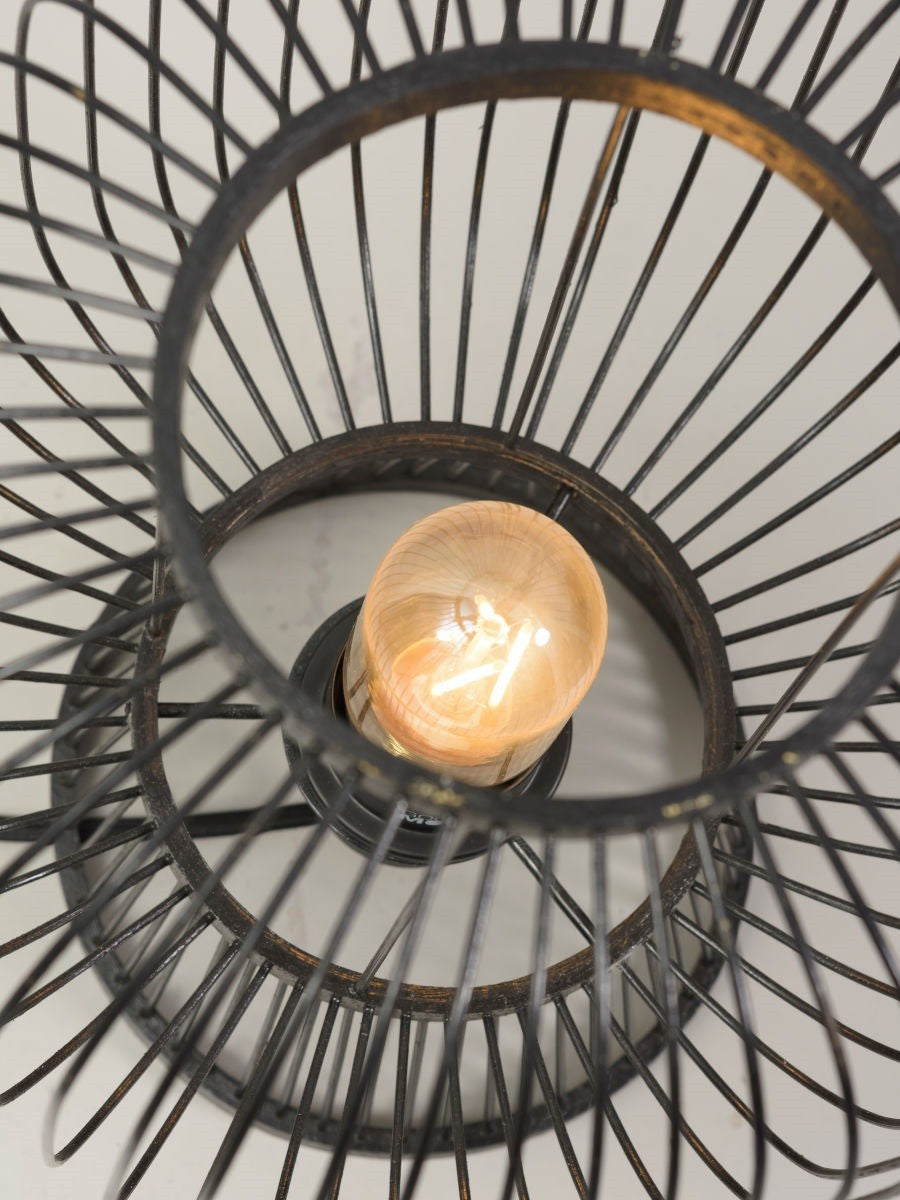 Lampe à poser Cango bambou noir E27, vue 4