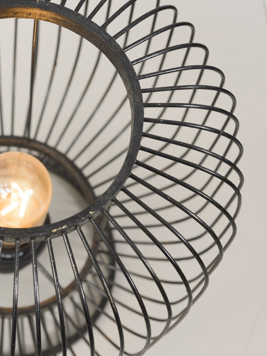 Lampe à poser Cango bambou noir E27, vue 5