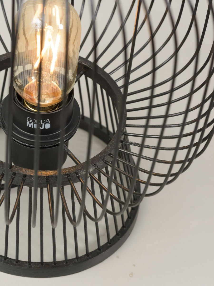 Lampe à poser Cango bambou noir E27, vue 7
