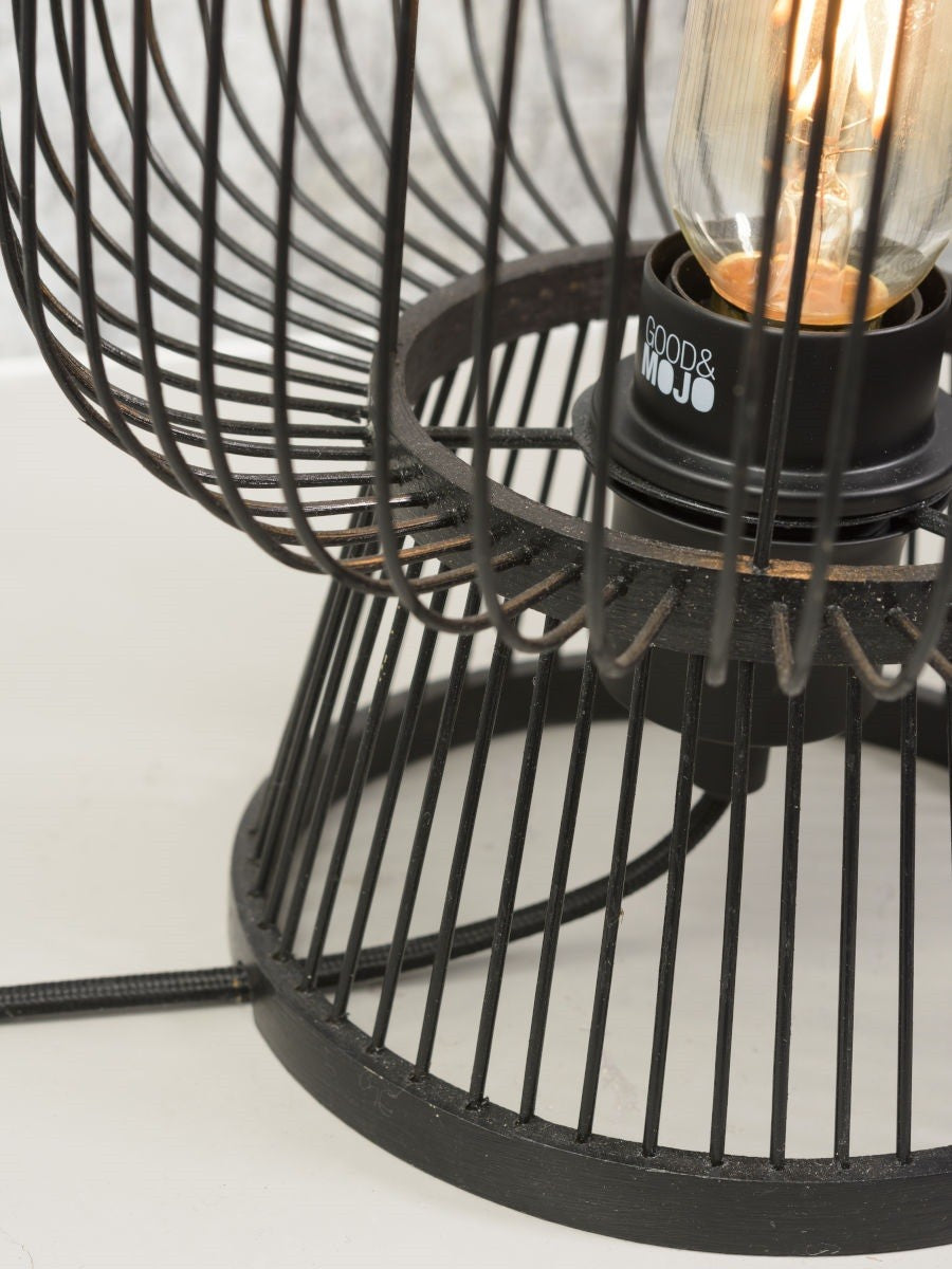 Lampe à poser Cango bambou noir E27, vue 8