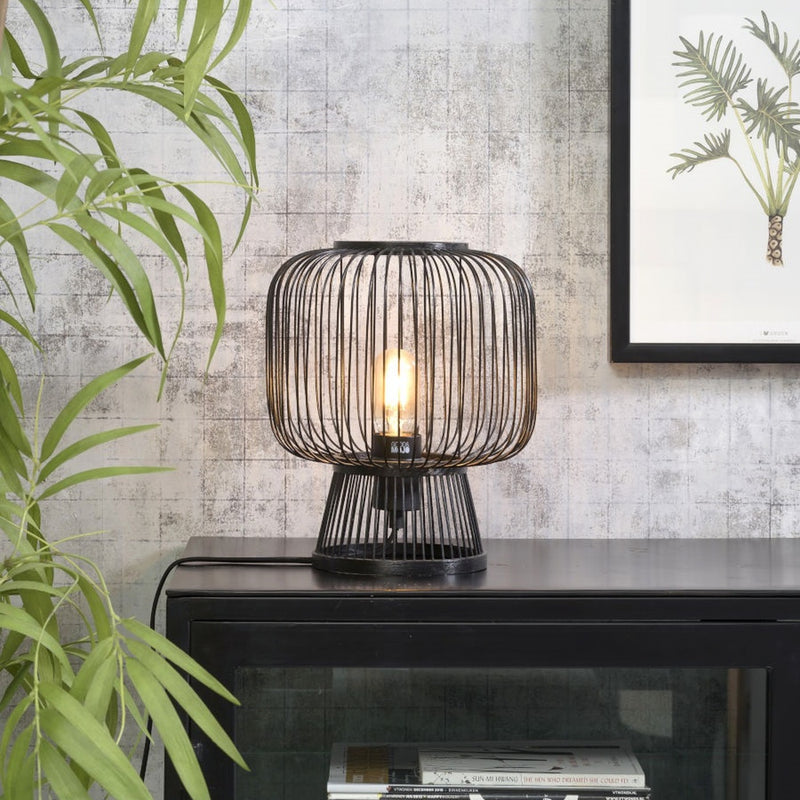 Dimensions Lampe à poser Cango bambou noir E27