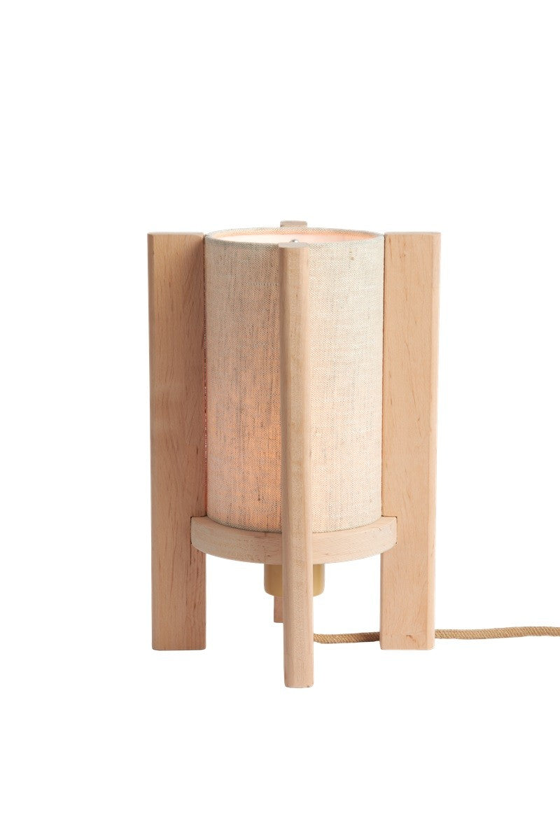 Lampe à poser Corsica bois de hêtre naturel E27, vue 3