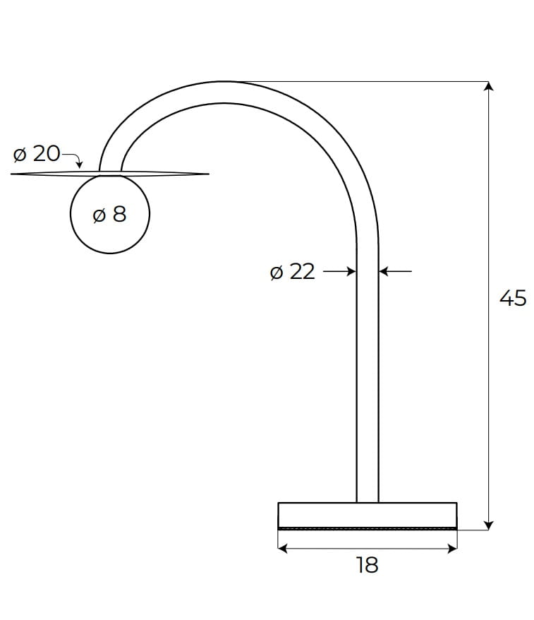 Dimensions Lampe à poser Enigma noire
