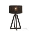 Lampe à poser Iguazu 4 pieds bambou noir jute noir 30 cm E27