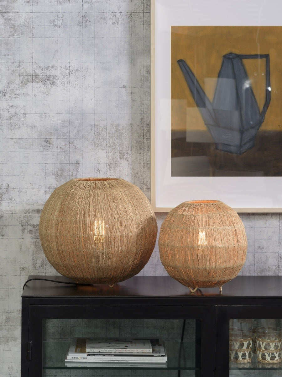 Lampe à poser Iguazu jute globe naturel 25 cm E27, vue 4