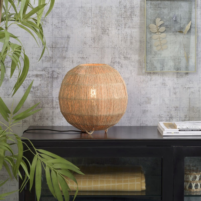 Dimensions Lampe à poser Iguazu jute globe naturel 25 cm E27
