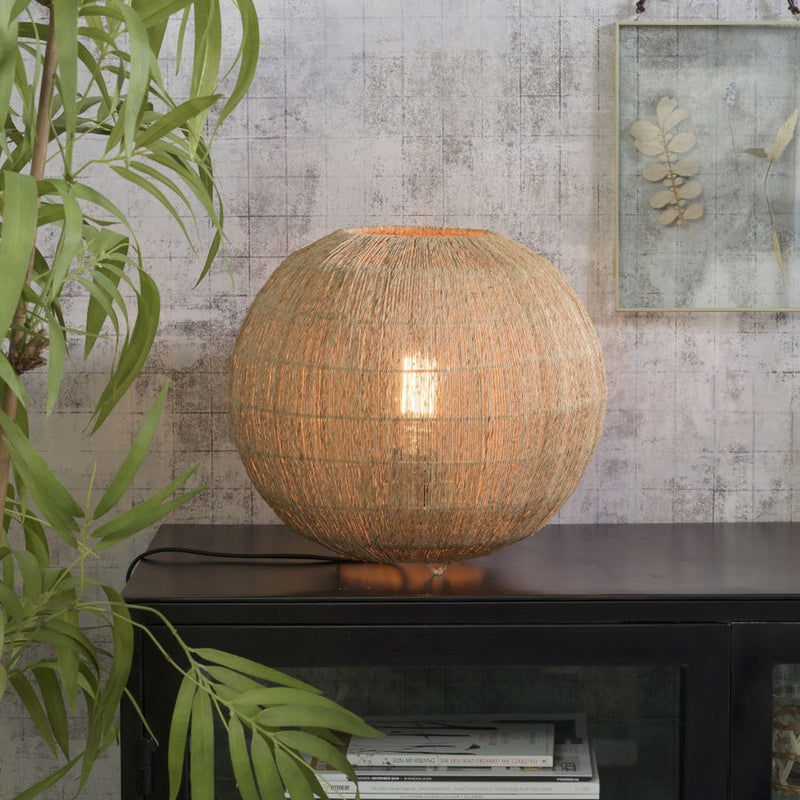 Dimensions Lampe à poser Iguazu jute globe naturel 32 cm E27
