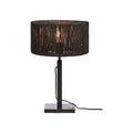 Lampe à poser Iguazu pied droit jute noir 30 cm E27