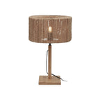 Lampe à poser Iguazu pied droit jute naturel 30 cm E27