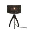 Lampe à poser Iguazu trépied bambou noir 30 cm E27