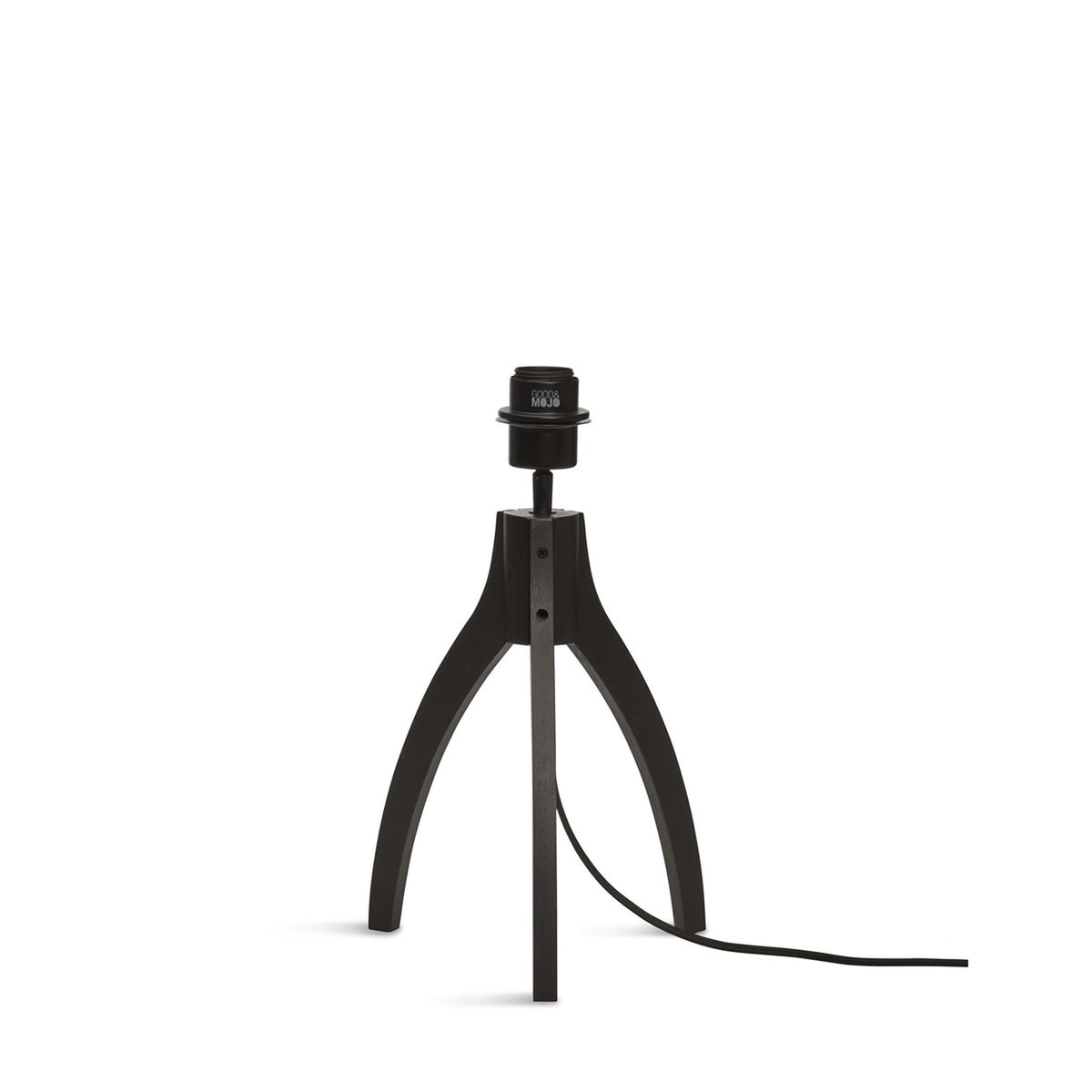 Trépied Iguazu bambou noir sans abat-jour avec douille E27 et câble textile