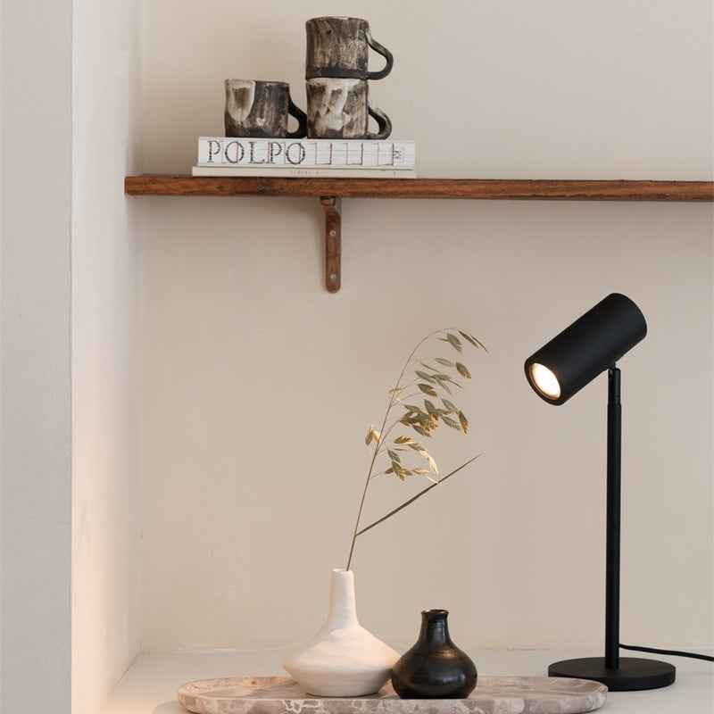 Dimensions Lampe à poser Java bambou noir GU10