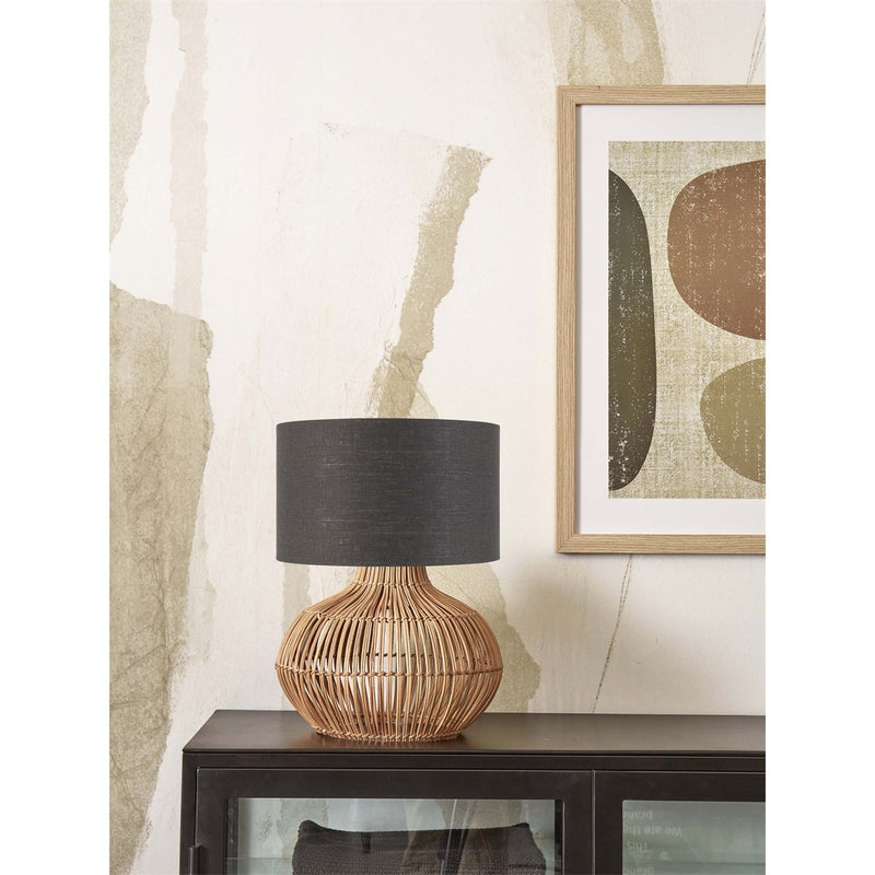 Dimensions Lampe à poser Kalahari rotin gris foncé 48 cm E27