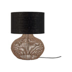 Lampe à poser Kalahari rotin noir 48 cm E27