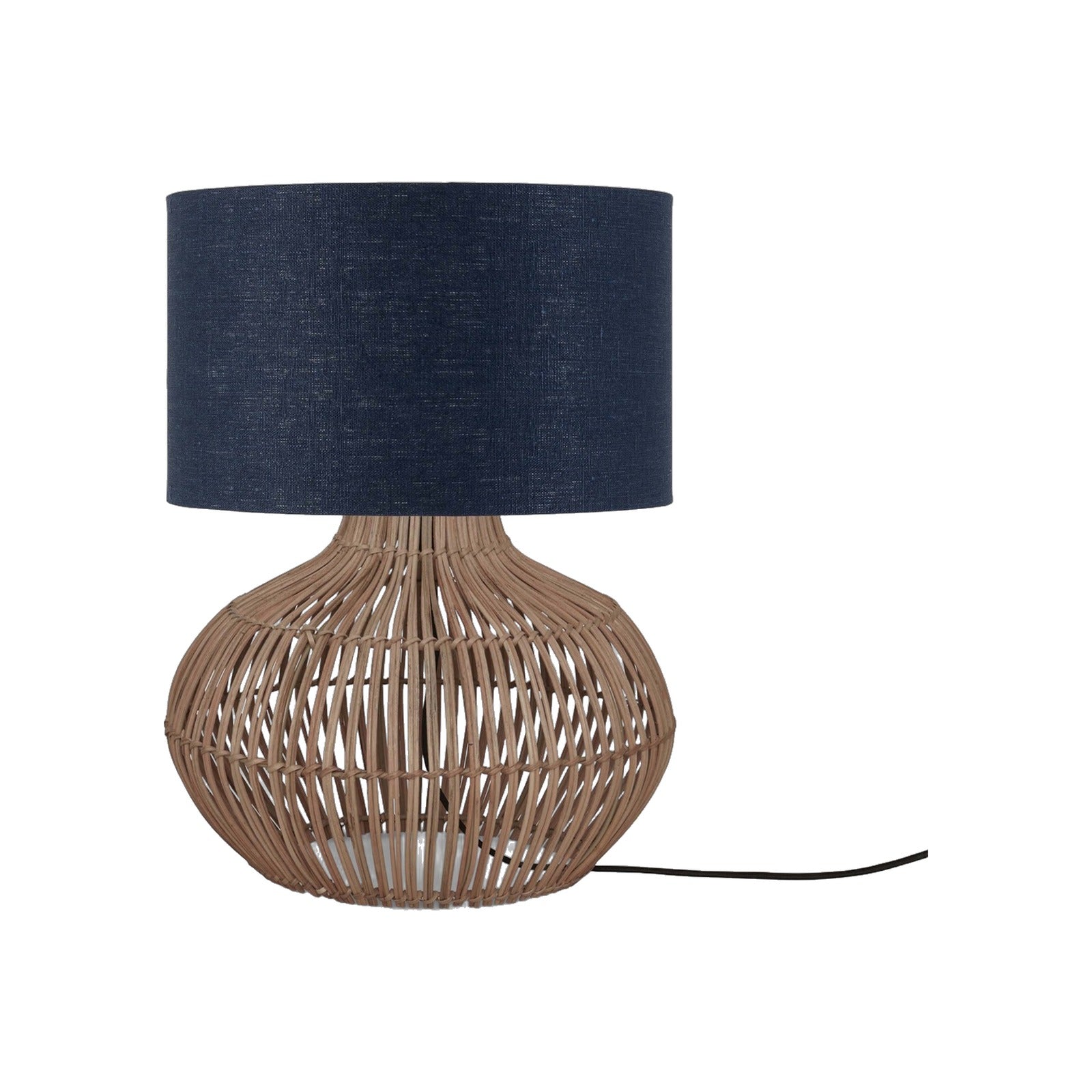 Lampe à poser Kalahari rotin bleu denim 48 cm E27