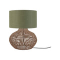 Lampe à poser Kalahari rotin vert forêt 48 cm E27