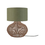 Lampe à poser Kalahari rotin vert forêt 48 cm E27
