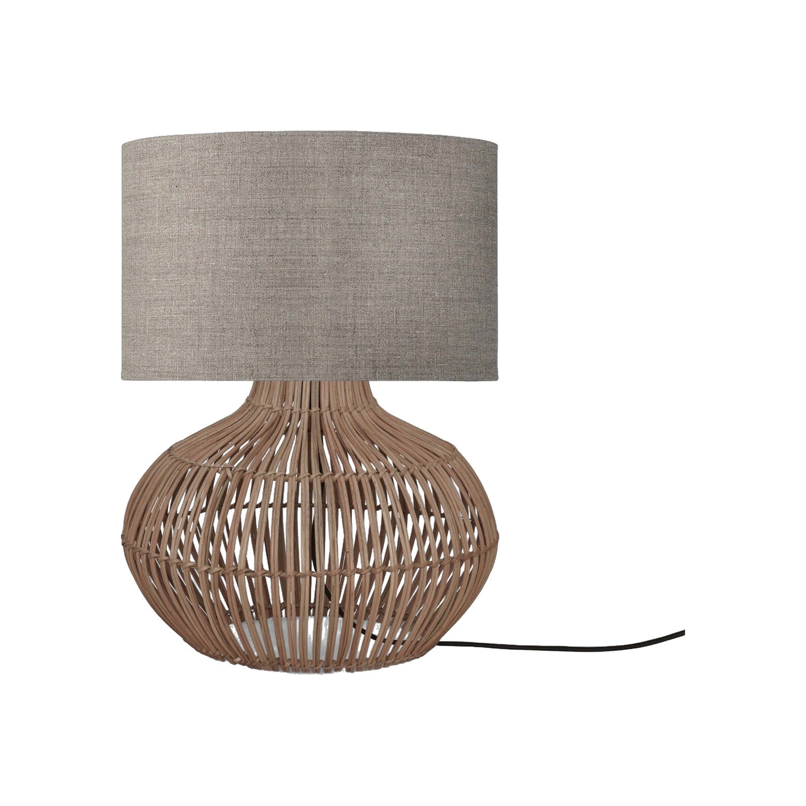 Lampe à poser Kalahari rotin lin foncé 48 cm E27