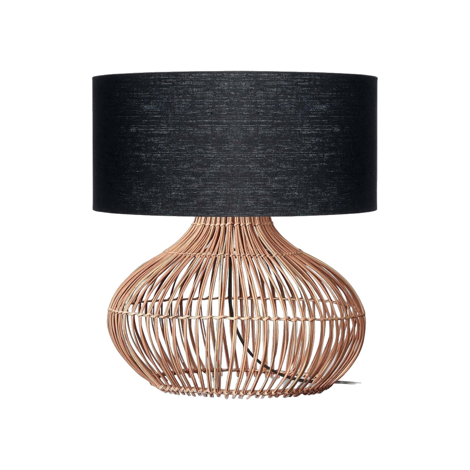 Lampe à poser Kalahari rotin noir 65 cm E27