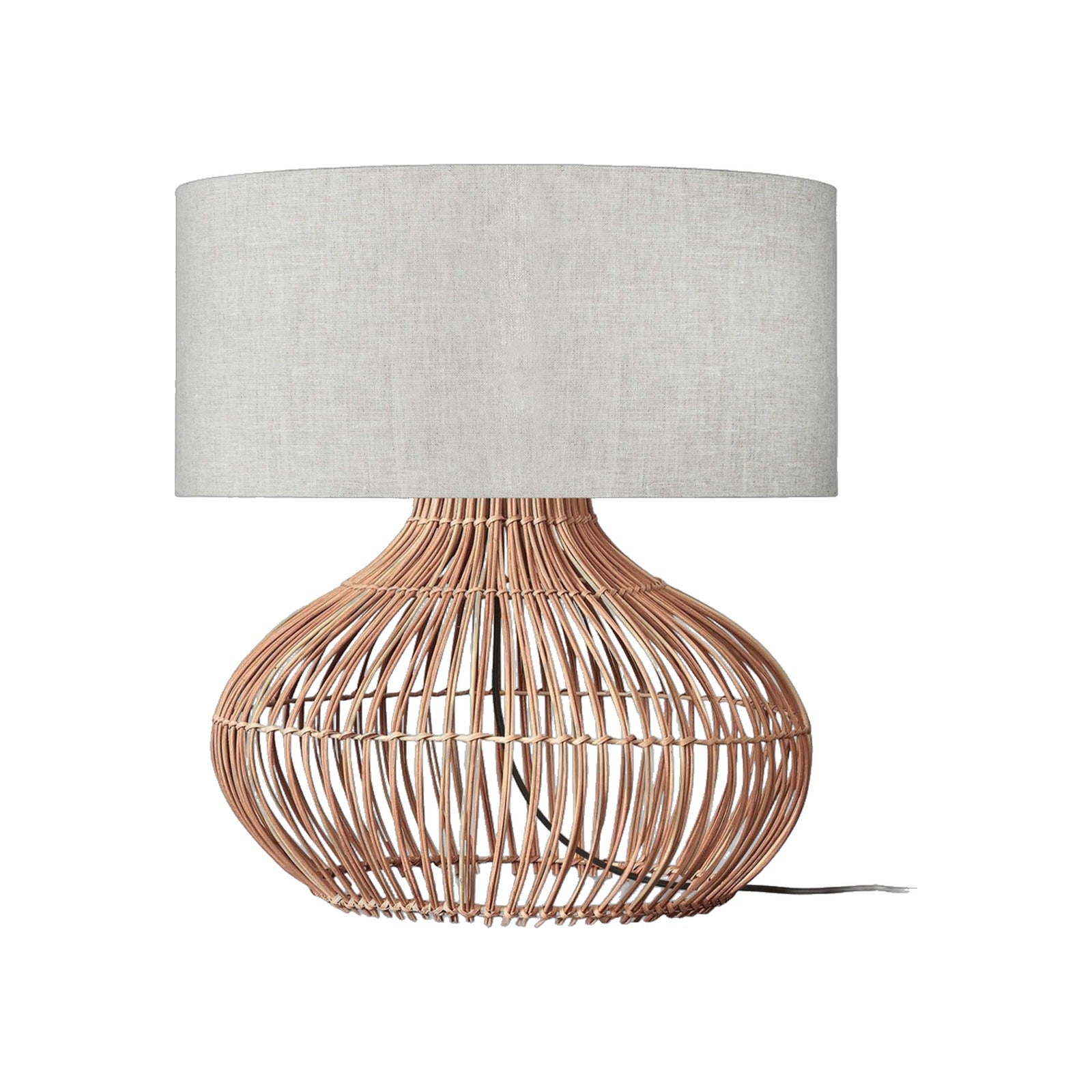Lampe à poser Kalahari rotin lin clair 65 cm E27