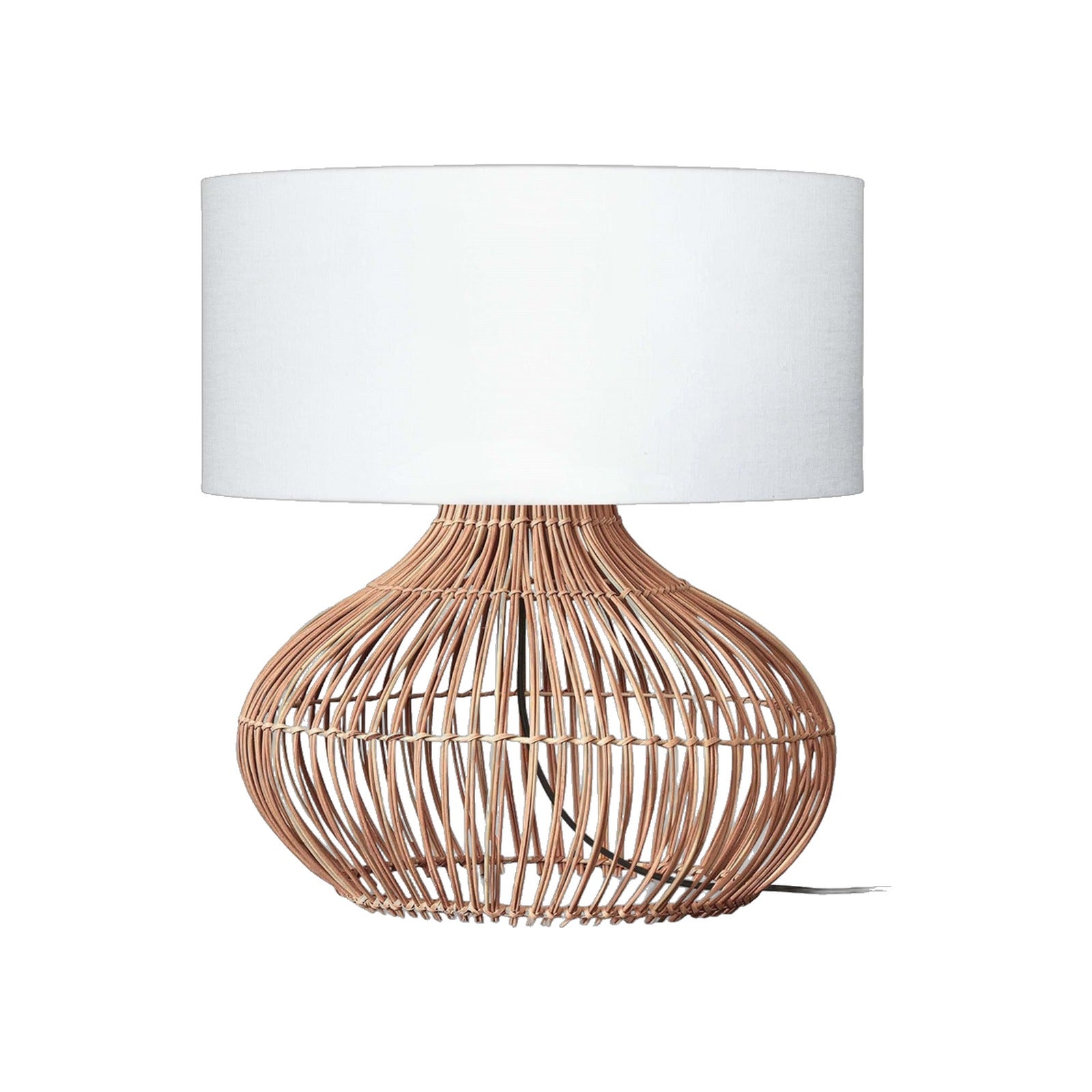 Lampe à poser Kalahari rotin blanc 65 cm E27