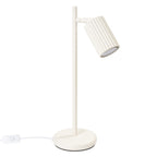 Lampe à poser Karbon spot cannelé beige, spot orientable sur pied et base ronde