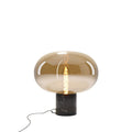 Lampe à poser Moonstone verre ambré et marbre noir E27