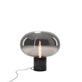 Lampe à poser Moonstone verre fumé et marbre noir E27