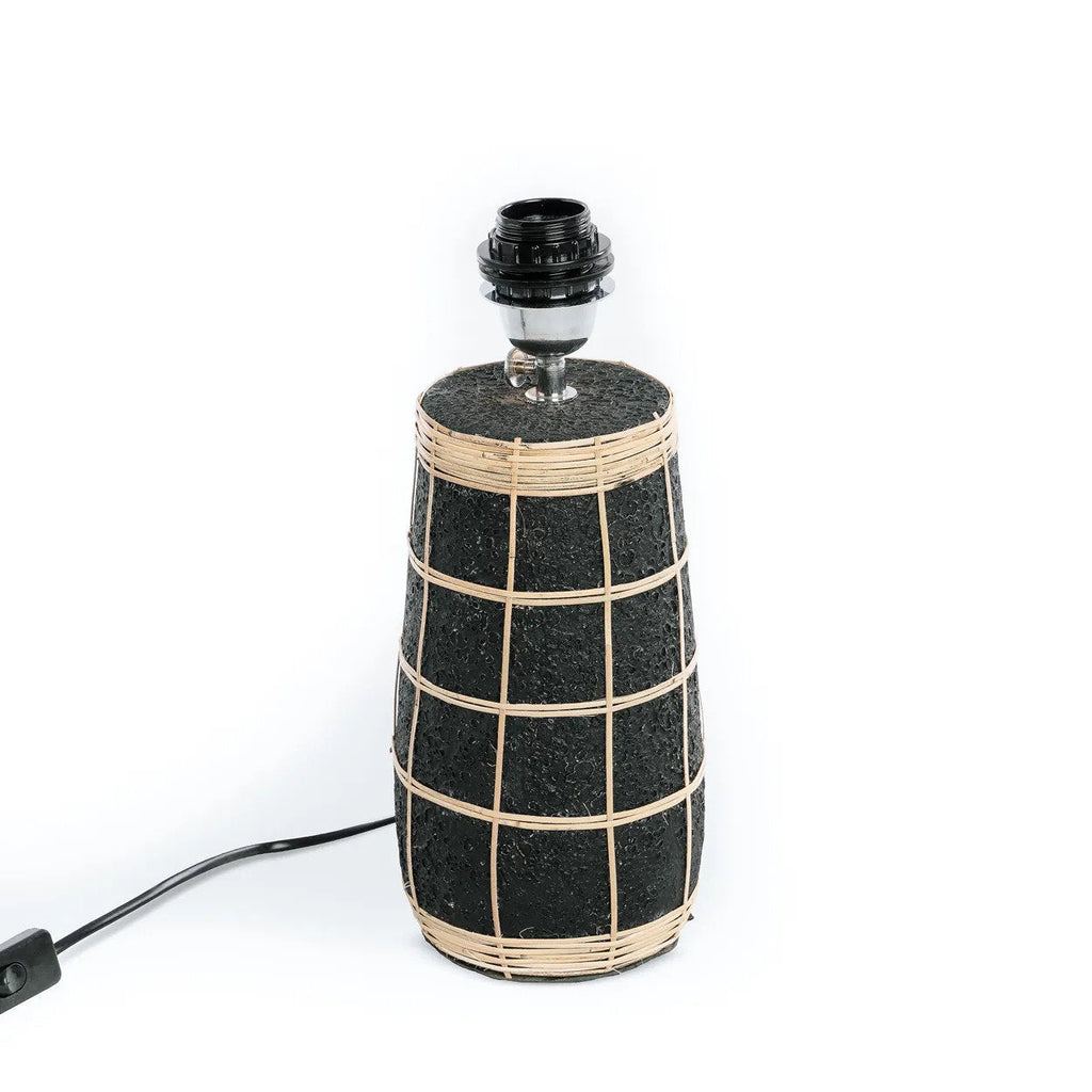 Lampe à poser Naxos en terre cuite noire et herbe tressée 56 cm, vue 3